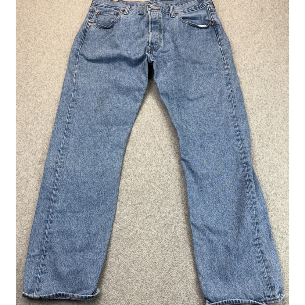 Levi's 501 Mens Straight Leg Jeans Blue Denim Original Fit 5-Pocket Comfy 38x32